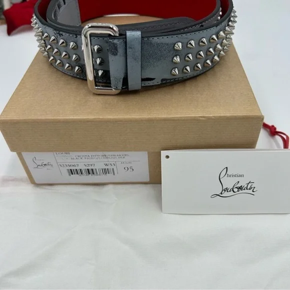 Men’s Christian Louboutin Loubi spike belt size 95 cm/38 inch maiden in Italy - Picture 2 of 7